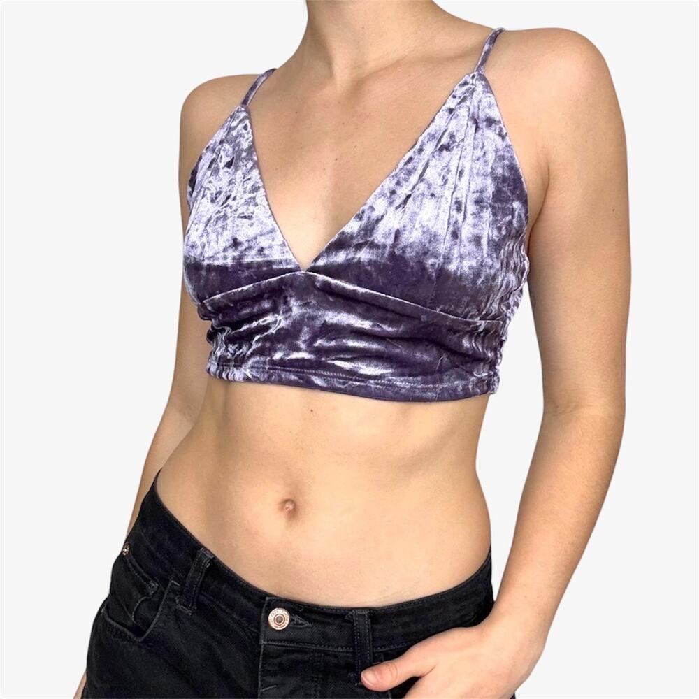 Purple velvety crop top bralette from forever 21 - size medium